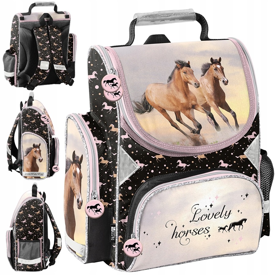 Paso Horses školská taška pre dievčatá – ergonomický batoh pre prváčku, 1. stupeň základnej školy