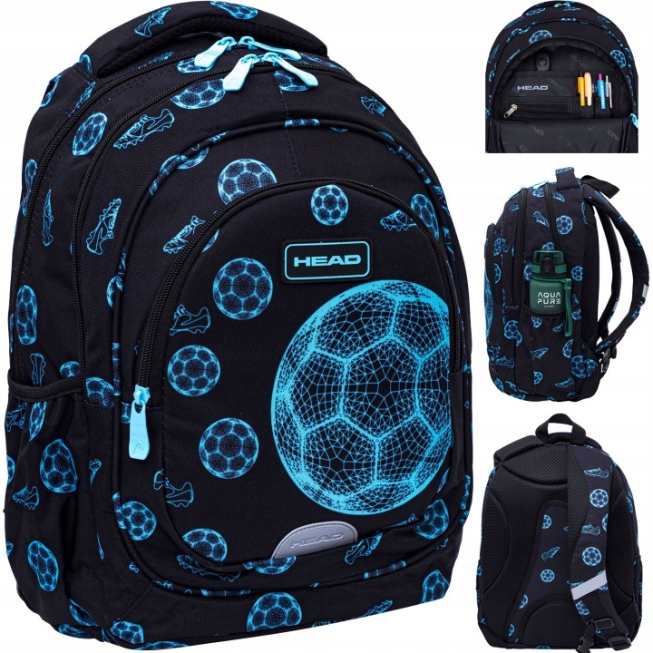 Head Football Fan AB330 školský batoh pre chlapcov 1.–3. ročník – 20 l, 3 priehradky, notebook, ergonomický chrbát