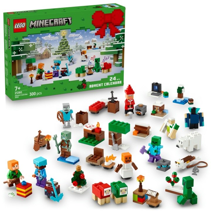 LEGO Minecraft 21280 adventný kalendár 2025, 300 dielikov
