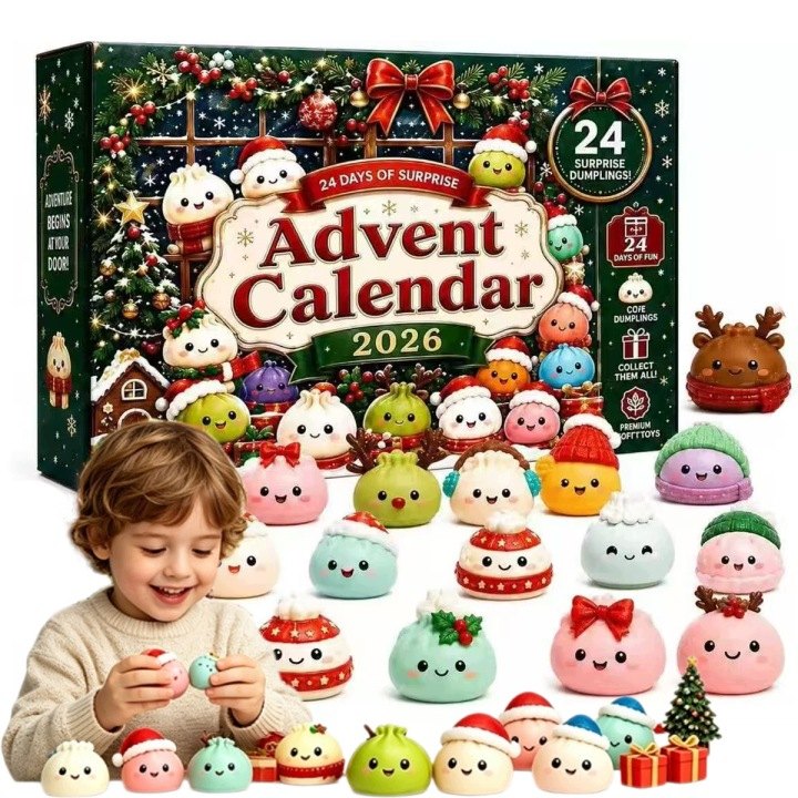 Goaduoynt adventný kalendár 2026 s 24 figúrkami Squishy