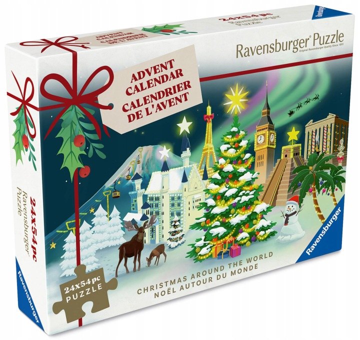 Ravensburger adventný kalendár s 24 vianočnými puzzle