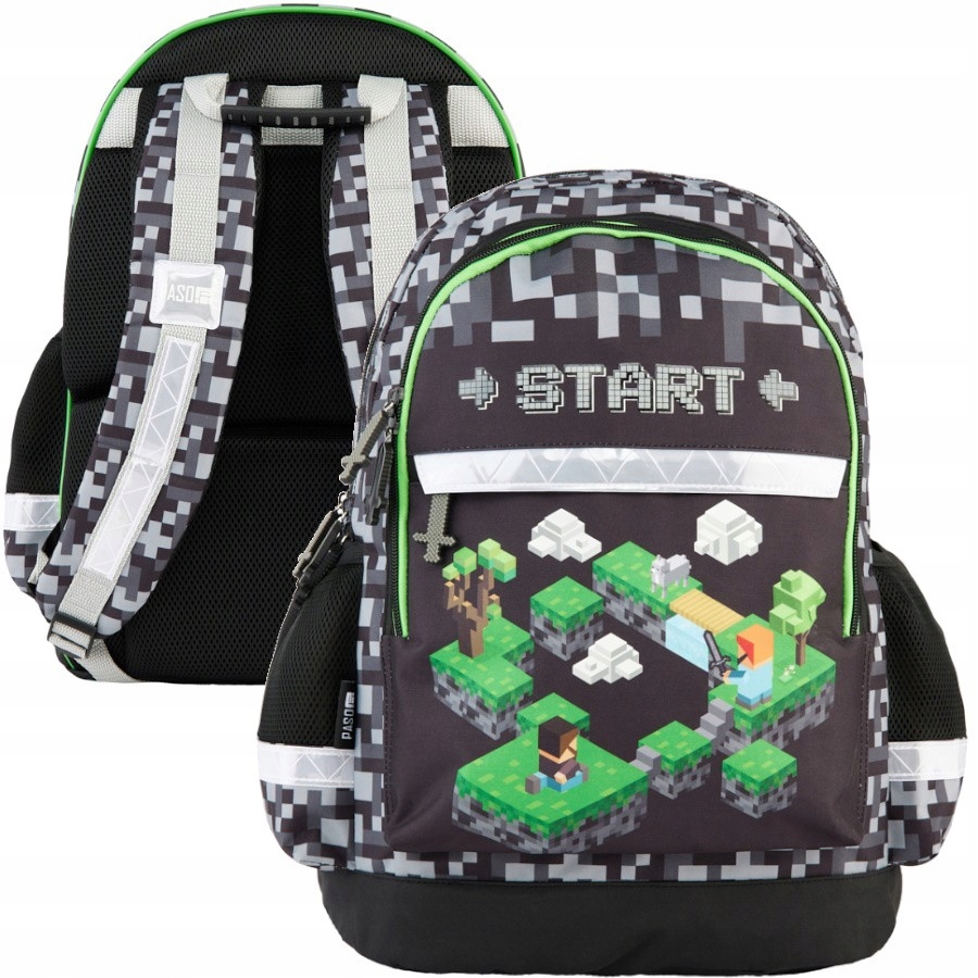 Školský batoh Paso Minecraft Start s ergonomickým dizajnom