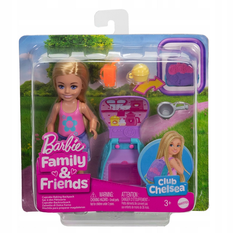 Sada BARBIE CHELSEA BATOH S MAČKOU s bábikou Chelsea JBF46