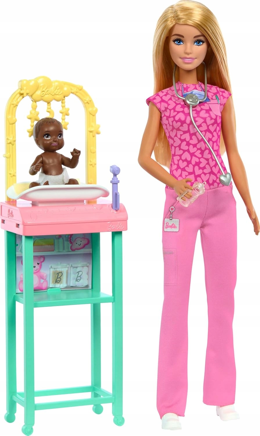 BARBIE DOKTOR PEDIATRIK Barbie bábika lekárka, bábika bábika + príslušenstvo