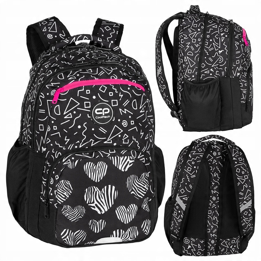 COOLPACK Školský batoh PICK MATH HEARTS pre dievčatá