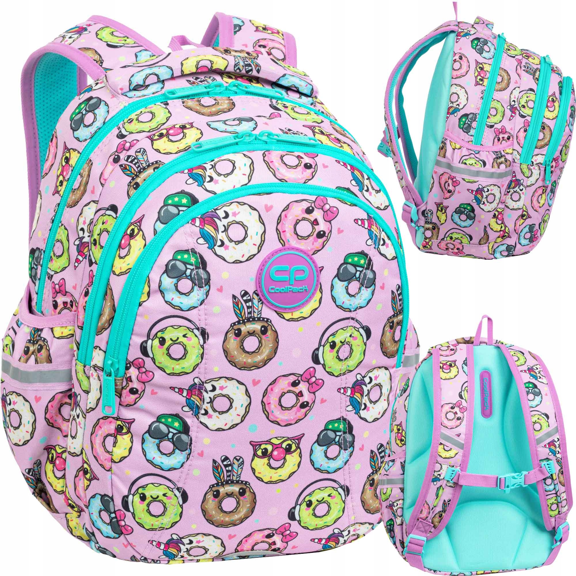 Školský batoh Coolpack Joy S pre dievčatá s motívom Happy Donuts - ružový