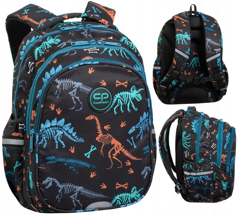 Školský batoh CoolPack Jerry Fossil pre chlapcov 1-3 trieda s motívom dinosaurov