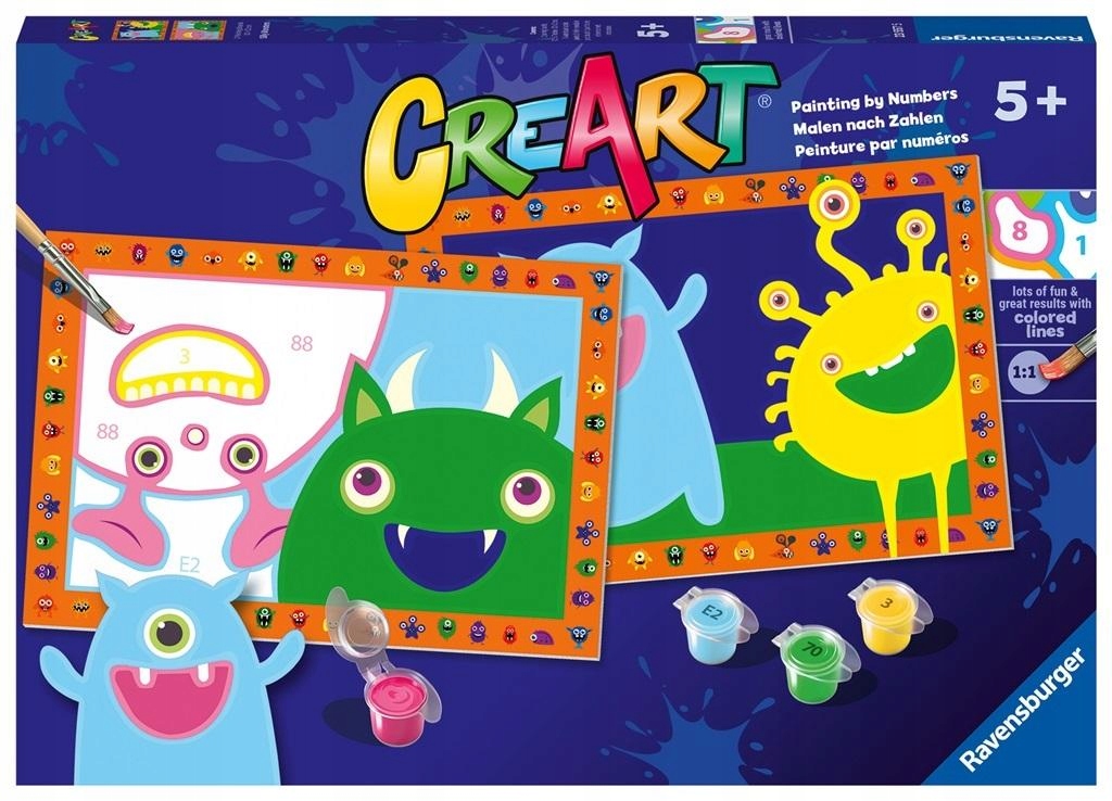 CreArt pre deti Junior Príšery maľovanie podľa čísel