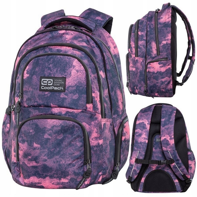 Ružovo-Tmavomodrý školský batoh CoolPack Aero