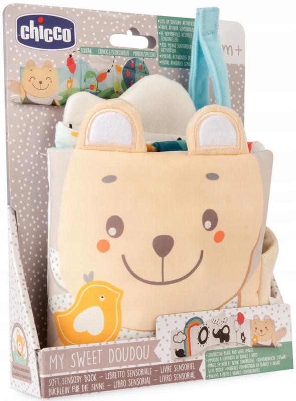 CHICCO Moja sladká DouDou hračka kontrastná kniha 3v1 00012162000000