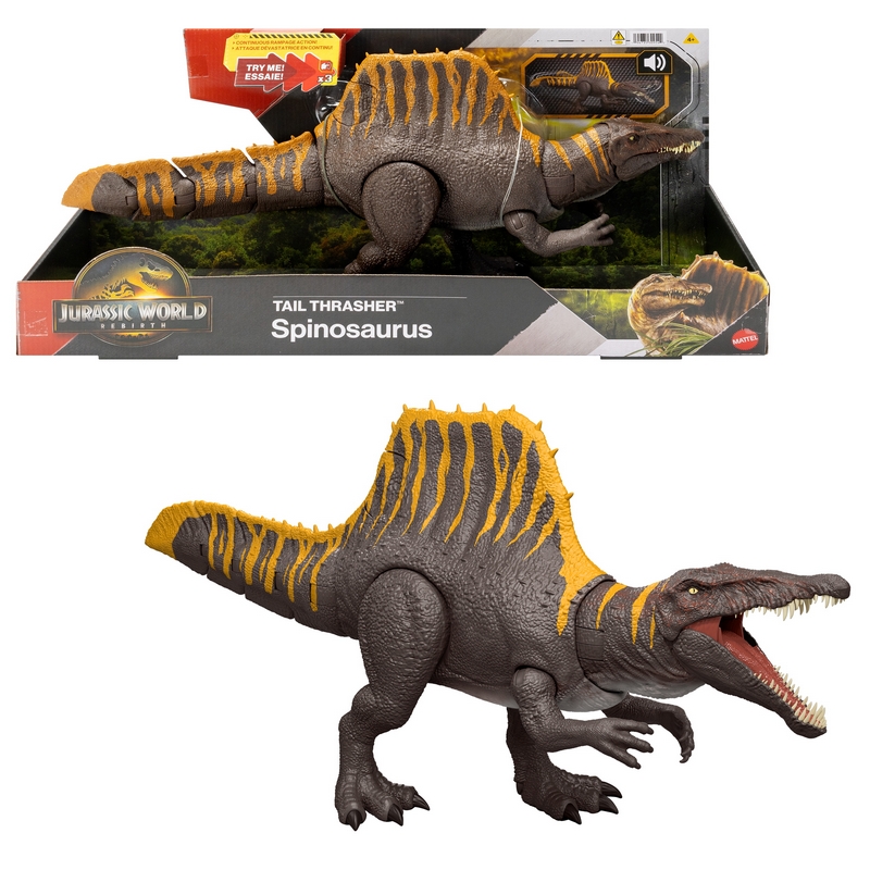 Hračka s figúrkou dinosaura z filmu Jurský svet s chvostom Thrasher™ Spinosaura a dvojitým útokom