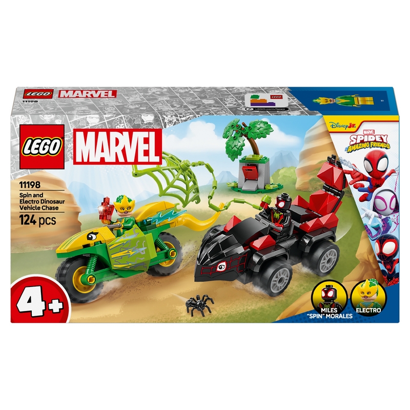 LEGO Marvel Spidey 11198 Spideyho elektronaháňačka v aute s dinosaurom 4+