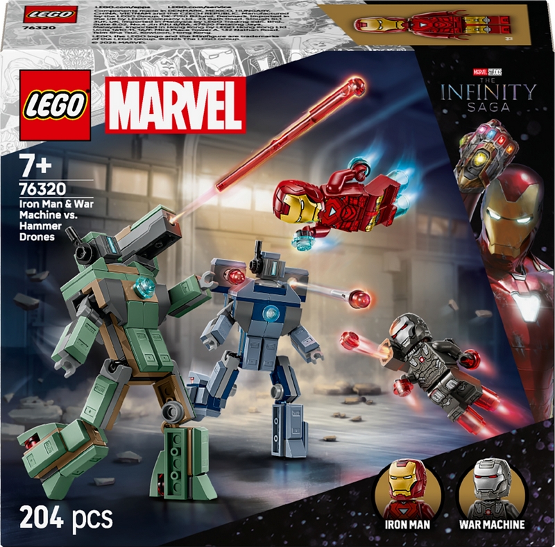 Iron Man a War Machine verzus Hammerove drony