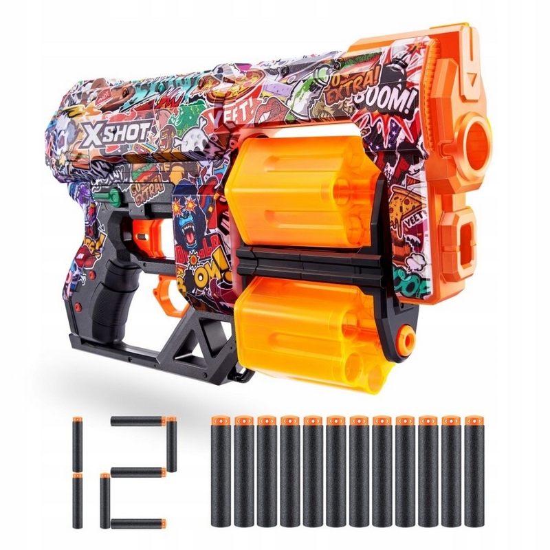 Vystreľovač SKINS-DREAD s H-vzorom (12 šípok) X-Shot