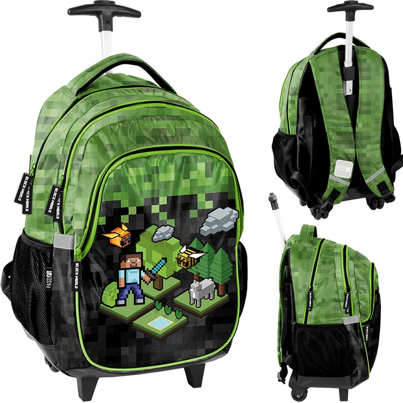 Školský Batoh na Kolieskach GAMER pre Fanúšikov Hry MINECRAFT