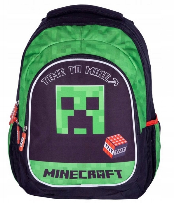 Školský batoh Minecraft pre chlapcov – originál s motivom Creepera a technológiou Ergo Back