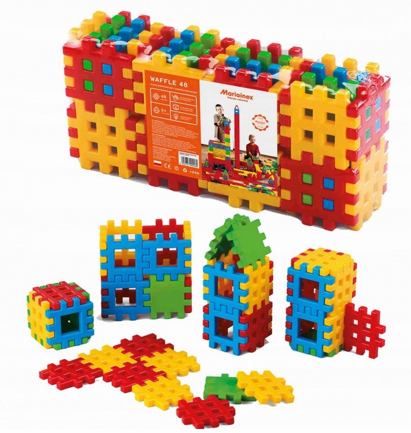 Marioinex Waffle 900260 Stavebné tehly v tvare kocky 48 ks.
