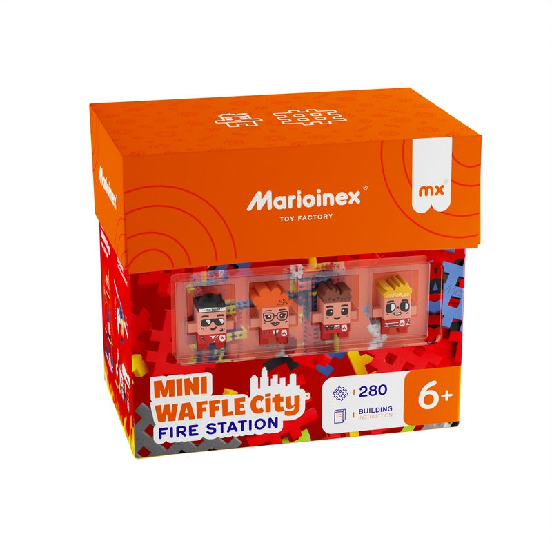 Marioinex Mini Wafle - VEĽKÁ HASIČSKÁ STANICA HASIČSKÝ ZBOR 280 dielikov 4 figúrky