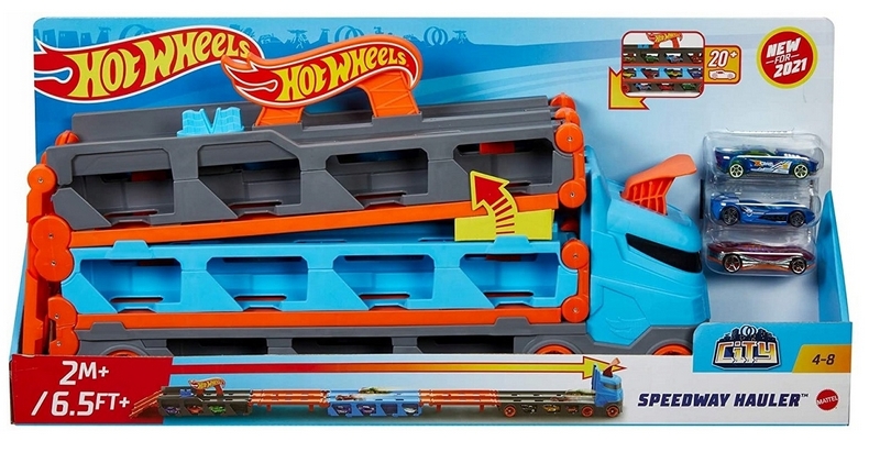 Mattel Hot Wheels City Race Track 2 v 1 Pretekársky transportér