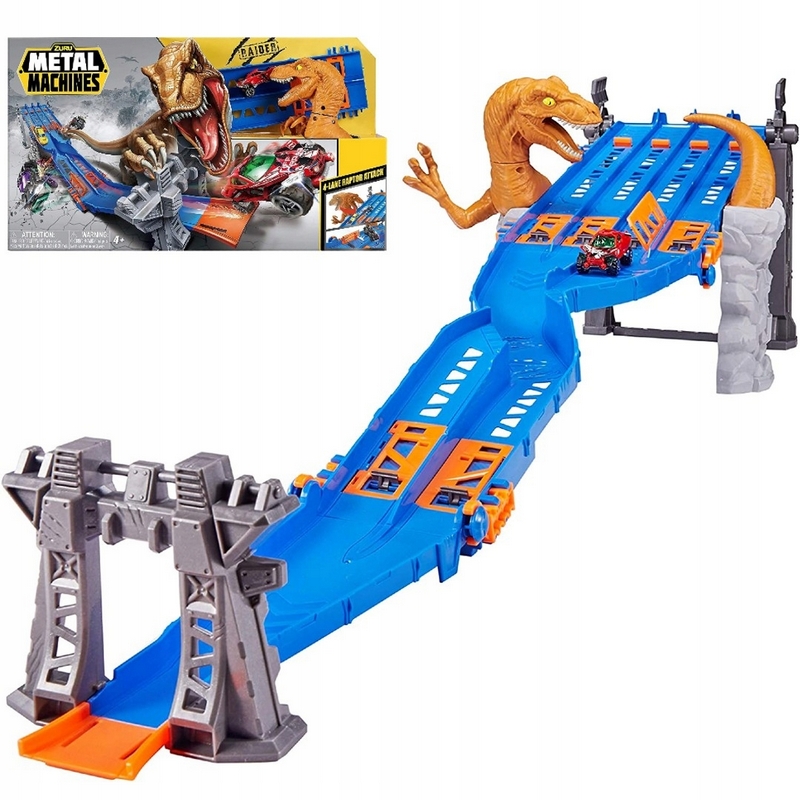 Metal Machines 4-Lane Dinosaur Raptor Attack hrá