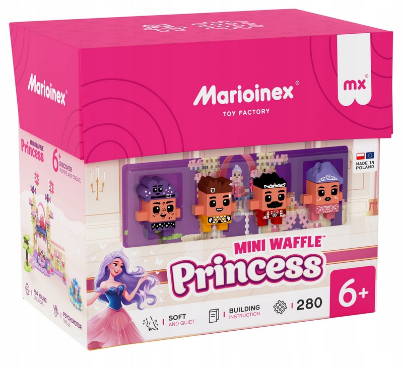 Mini vafľová Marioinex PRINCEZNÁ, kráľovské dobrodružstvo 280 dielikov 4 figúrky