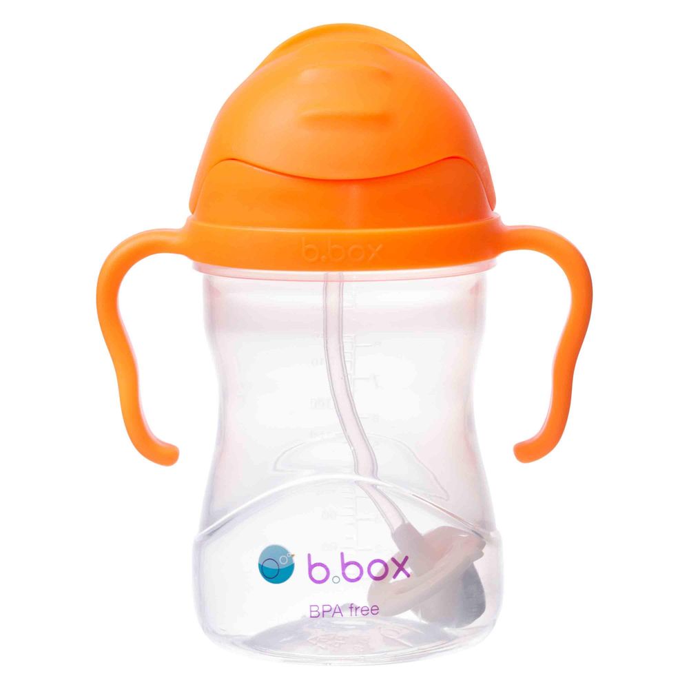 B.Box BB00509 240 ml oranžová fľaša so slamkou
