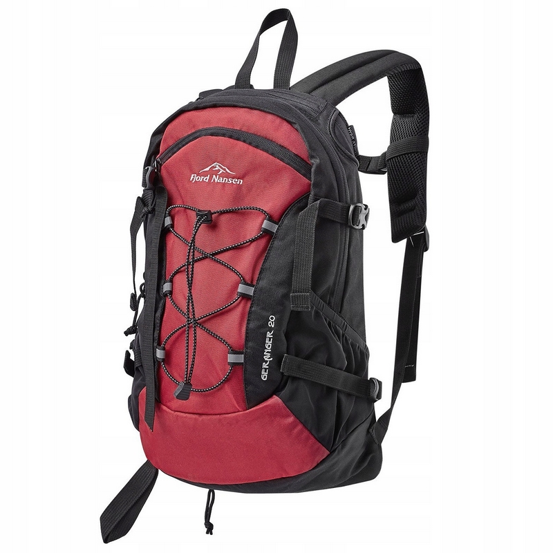 Mestský batoh Fjord Nansen Geranger Solid 20 l, červeno-čierny