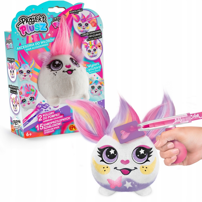 Účesy z projektu Plush - Plyš s ručnou airbrush striekačkou ROSE