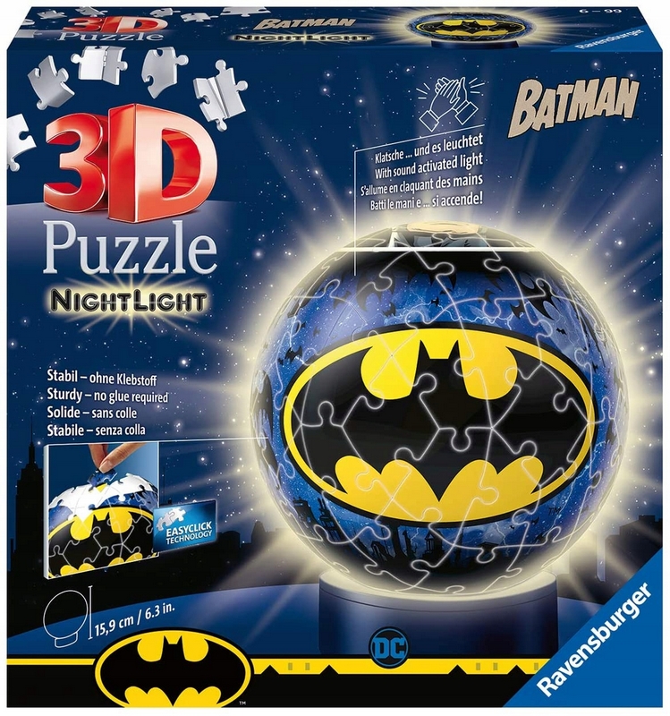 3D puzzle 72 dielikov Batman svietiaca lopta Ravensburger 111626