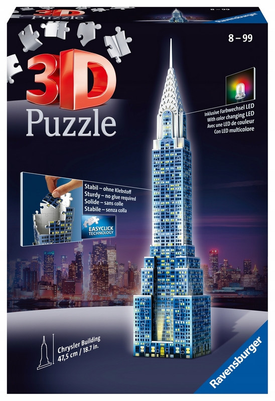 3D puzzle Chrysler Building v noci 216 dielikov Ravensburger RAP125951