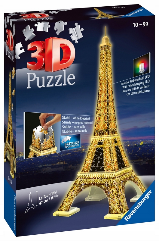 Ravensburger 3D puzzle Eiffelova veža LED nočná edícia 125791