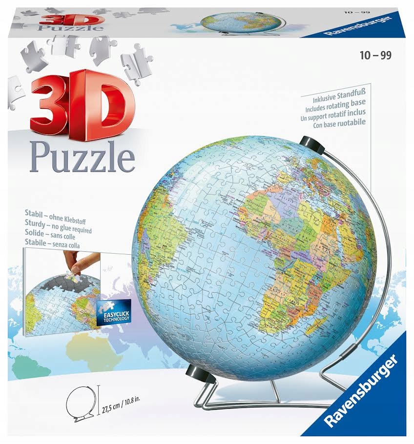 3D puzzle Ravensburger 124367 540 dielikov Glóbus
