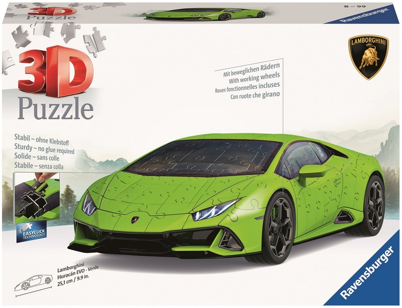 Lamborghini Huracán Evo 3D puzzle zelené 108 dielikov