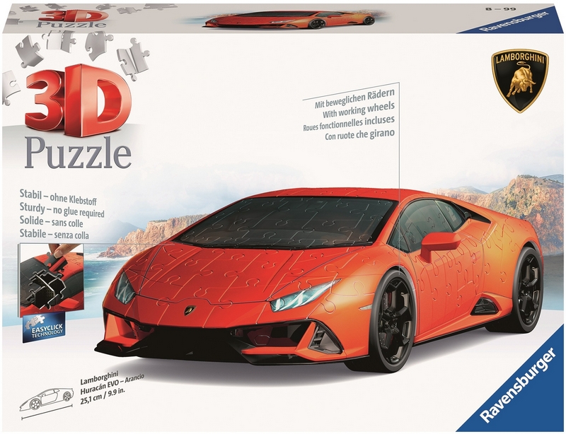 3D puzzle Lamborghini Huracán Evo Orange 108 dielikov