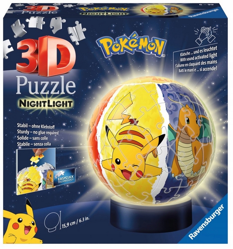 3D puzzle Žiariaca guľa: Pokémon 72 dielikov 115471