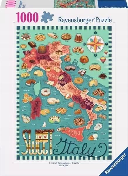 Ravensburger Puzzle 1000 Mapa talianskych sladkostí