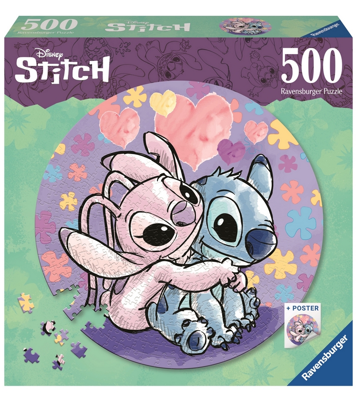 Ravensburger 500-dielne puzzle okrúhle puzzle: Disney: Stitch 500 dielikov