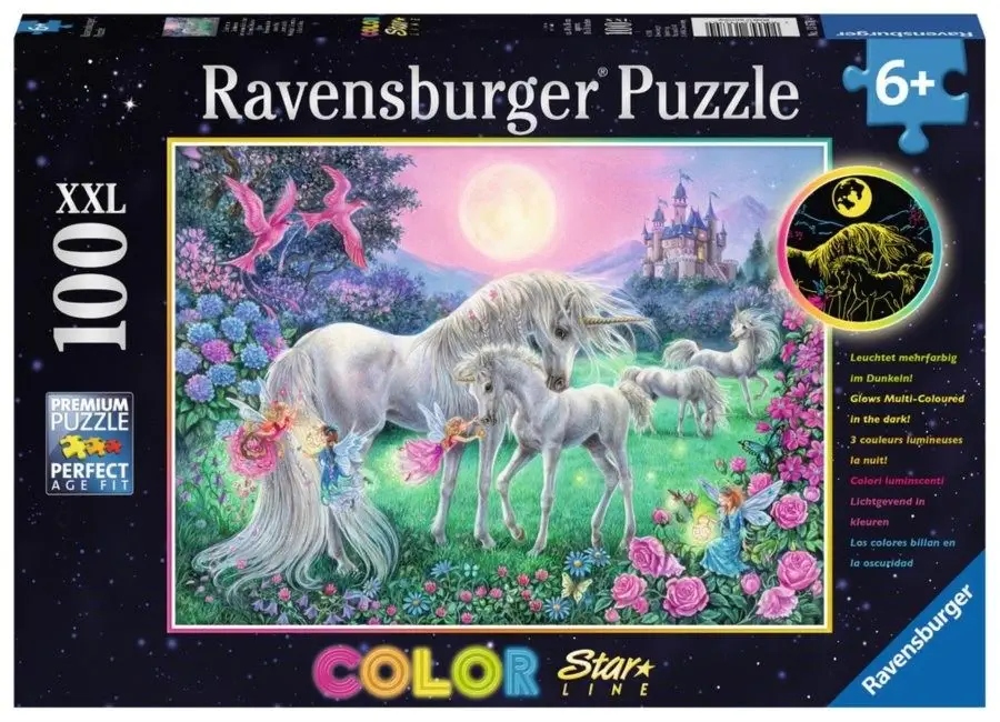 Ravensburger 100-dielne puzzle Jednorožce v mesačnom svite