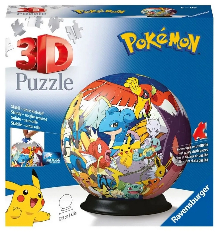 Ravensburger 3D Puzzle loptička: Pokémon 72 dielikov. 117857