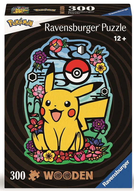 Ravensburger 300-dielne puzzle 120007616 Drevené puzzle Pikachu 300 dielikov