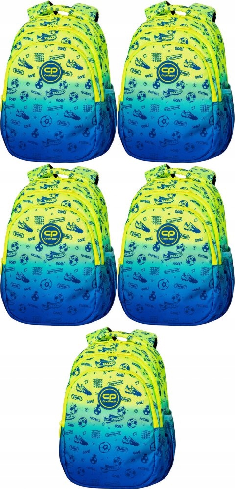 Školský batoh Jerry 21L Football 2T, žlto-modrý, s priehradkami