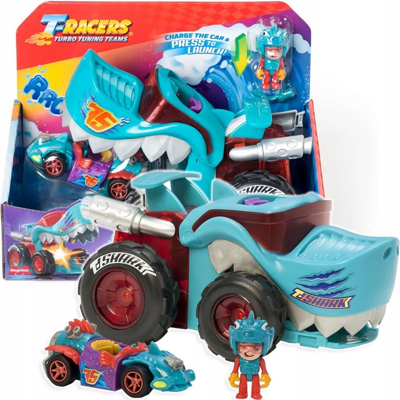Vozidlo T-Racers Wheels T-Shark s figúrkou