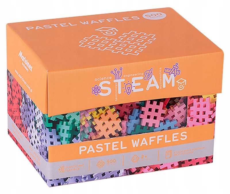 Mini pastelové stavebné kocky Waffle 500 ks 03629