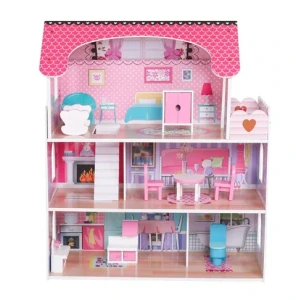 Drevený domček pre bábiky Podlahy Mebelki Eko LED