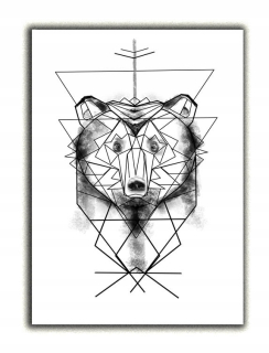 Obráz do detskej izby - 1 PC plagátový medveď geometrické TEDS 50 x 70
