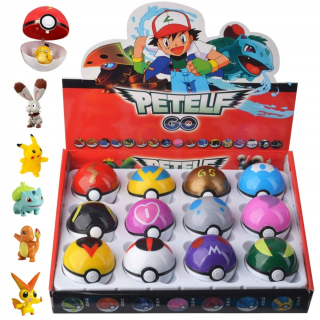 Pokemon -  12ks figurín Pokemon Pokeball Toy + figurine