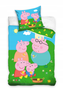 Detský set paplón, vankúš - Bavlnená posteľná bielizeň 140 x 200 cm mak Playtime
