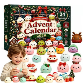 Goaduoynt adventný kalendár 2026 s 24 figúrkami Squishy