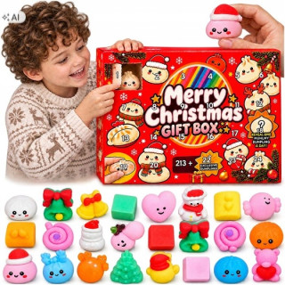 Adventný kalendár Squishy s 24 antistresovými hračkami