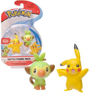 Pokémon - 2x POKEMON FIGURE GROOKEY PIKACHU BITTLE ORIGINAL